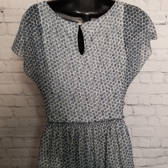 Anthropologie Weston Wear Frothed Small dot fit and flare Mini dress Size Medium - Picture 6 of 10